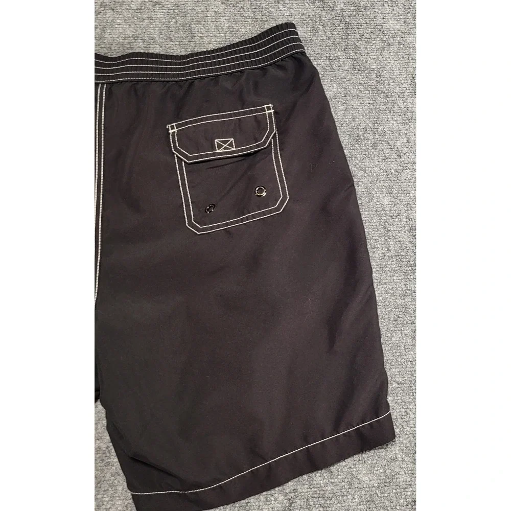 Reyn Spooner Men's Black Swim Trunks Board Shorts Coral Nautical Size Large
